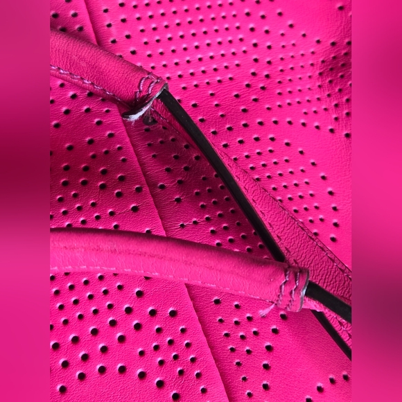 Coach Pink Perforated Leather Tote - Picture 15 of 16